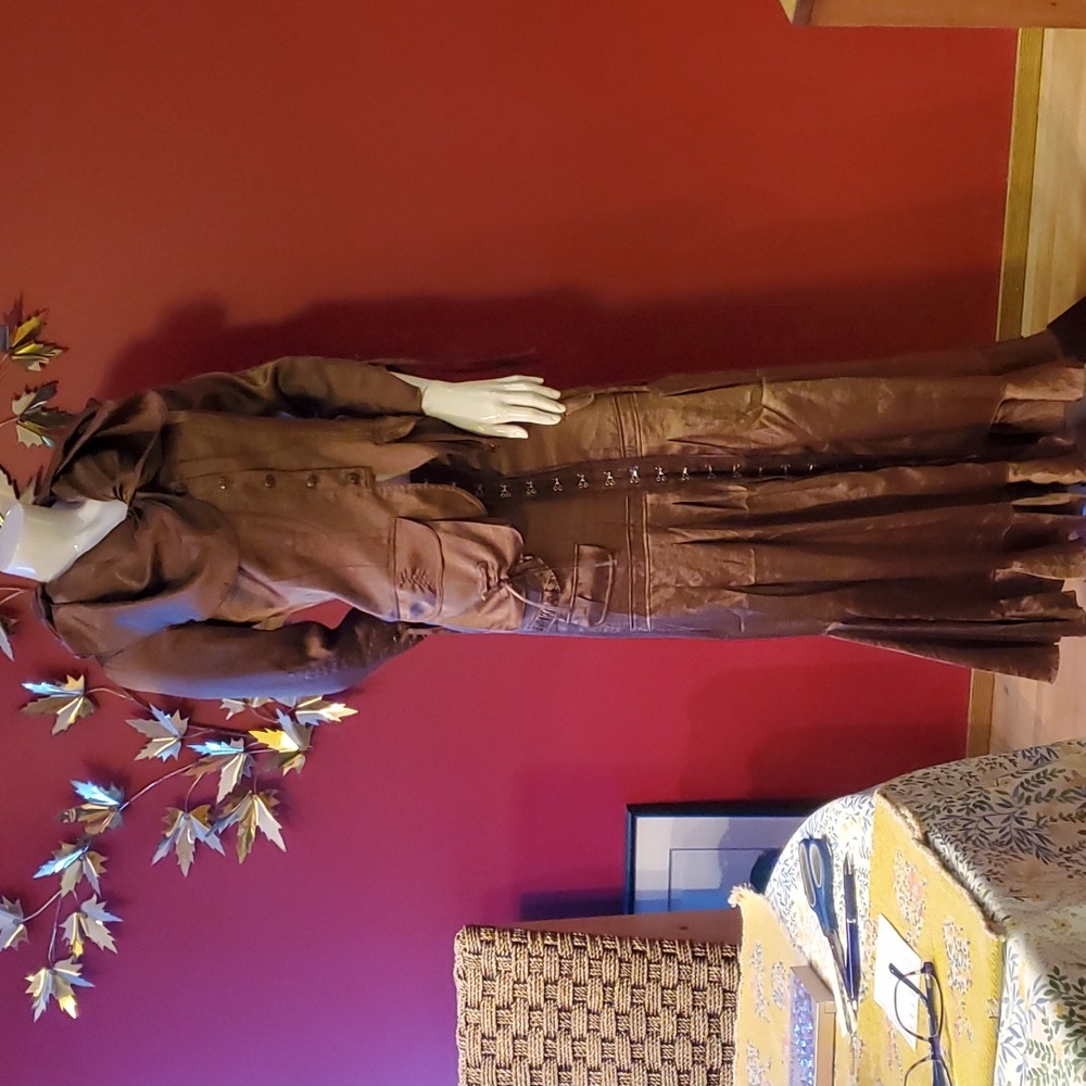 Svetlana 2 piece Skirt + Jacket Set Metallic Brown Bronze - BNWT